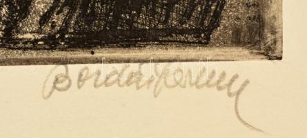 Bordás Ferenc (1911-1982): Virágcsendélet. Rézkarc, papír, jelzett,39×29 cm