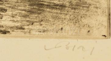 Biai-Föglein István (1905-1974): Falusi után. Rézkarc, papír, jelzett, 19×28 cm