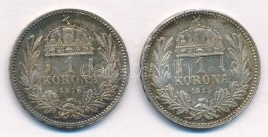 1915KB 1K Ag "Ferenc József" (2x) T:1,1- kis patina 
Adamo K5.1