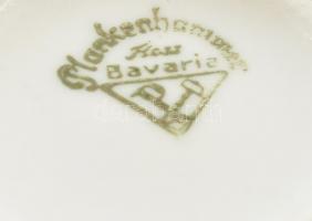 Porcelán mini váza és porcelán patkó, jelzéssel és jelzés nélkül, kopásnyomokkal, m: 7,5 és 8 cm