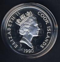 Cook szigetek 1990. 50$ Ag "Amerika 500 éve-Bolivar" T:PP