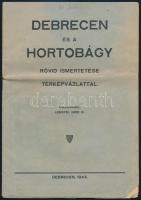 Debrecen és Hortobágy. Összeállította: Dr. Lengyel Imre. Rövid ismertetése térképvázlattal. Debrecen, 1943,(Egyetemi Nyomda), 12 p. Kiadói papírkötésben, hajtásnyommal.