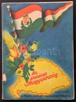 1938 Az ezeréves Magyarország. Képes Vasárnap. A Pesti Hirlap karácsonyi albuma, sok képpel, szakadt borítóval,a gerincen kis hiánnyal.