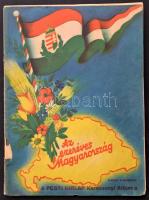 1938 Az ezeréves Magyarország. Képes Vasárnap. A Pesti Hirlap karácsonyi albuma, sok képpel, szakadt borítóval,a  gerincen kis hiánnyal.