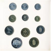 1993. 10f-200Ft (11xklf) forgalmi sor dísztokban, több lapos verzió, benne 200Ft Ag "MNB" ...