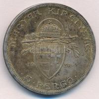 1938. 5P Ag "Szent István" T:2 patina 
Adamo P8.1