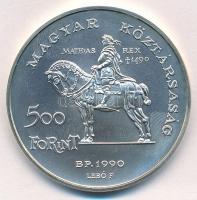 1990. 500Ft Ag "Mátyás király / Beatrix" T:BU 
Adamo EM113