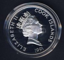 Cook szigetek 1991. 50$ Ag "Amerika 500 éve-Mayflower" T:PP