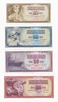 Jugoszlávia 1968. 10D + 50D + 1974. 20D + 1986. 100D T:I Yugoslavia 1968. 10 Dinara + 50 Dinara 1974. 20 Dinara + 1986. 100 Dinara C:UNC
