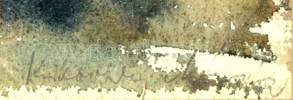 Péter Mária (1917-1975): Virágcsendélet. Akvarell, papír, jelzett, üvegezett keretben, 33×29 cm