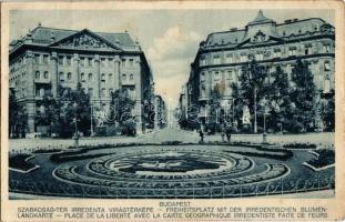 Budapest V. Szabadság tér, Irredenta virágtérkép