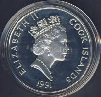 Cook szigetek 1991. 50$ Ag "Amerika 500 éve-Francisco Pizarro" T:PP