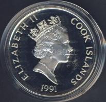 Cook szigetek 1991. 50$ Ag "Amerika 500 éve-Bostoni teadélután" T:PP