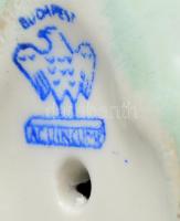 Aquincumi porcelán figura, kézzel festett, jelzett, kis kopásnyomokkal, m: 10 cm