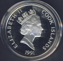 Cook szigetek 1991. 50$ Ag "Amerika 500 éve-Maximilian császár" T:PP
