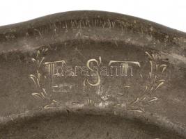 cca 1800 Ón monogramos (FST) tál, jelzett, d:23 cm