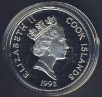 Cook szigetek 1992. 50$ Ag "Amerika 500 éve-Independence Hall" T:PP