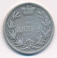 Szerbia 1875. 2D Ag "I. Milán" T:2-,3 fülnyom
Serbia 1875. 2 Dinara Ag "Milan I"...