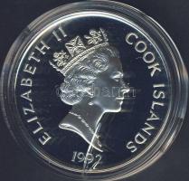 Cook szigetek 1992. 50$ Ag "Amerika 500 éve-Oregon Trail" T:PP