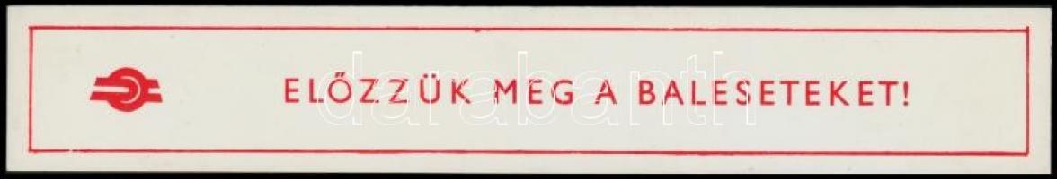 "Az álló helyzetű járművek kapcsolása..." - MÁV műanyag tábla, 25×4 cm