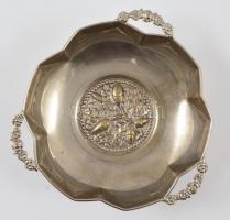 Makkos háromlábú fém kínálótál, d: 16 cm