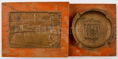 Asztali cigaretta kínáló, rajta a Lánchíd képével, 23×11 cm