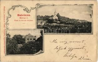 1901 Bakóca, templom, Majláth kastély. Art Nouveau, Kiadja a Bakócza és Vidéke keresztény fogyasztási szövetkezet