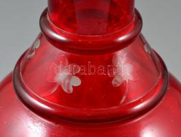 Piros-fehér lámpabúra, sérülésekkel, m: 27 cm