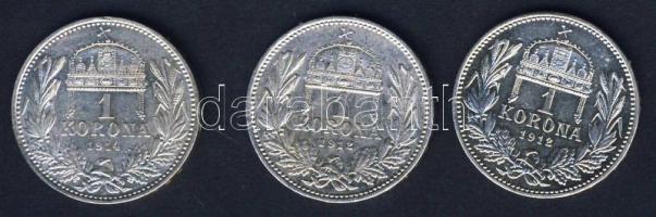 1912-14. 1K Ag (3x) T:2+,2