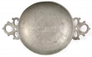 cca 1800 ón tálka, jelzett, 20×12 cm