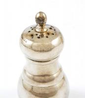 Ezüstözött alpakka bors és sószóró, jelzés nélkül, m:10 cm (2×)