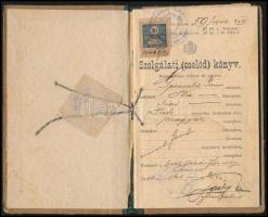 1906-1918 Cselédkönyv, biai személy részére.+Munkakönyv biai személy, gyári munkás részére. Kopott f...