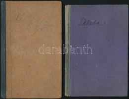 1906-1918 Cselédkönyv, biai személy részére.+Munkakönyv biai személy, gyári munkás részére. Kopott f...