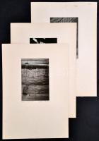 1995 Gajdos Viktória (?-?): István-akna I-II-II, feliratozott, aláírt fotóművészeti alkotás, 3 db, p...