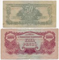 1944. 5P + 10P + 50P + 1000P "A Vöröshadsereg Parancsnoksága" T:II,III,III- szakadás