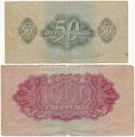 1944. 5P + 10P + 50P + 1000P "A Vöröshadsereg Parancsnoksága" T:II,III,III- szakadás