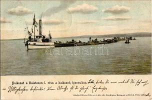 1902 Balaton, Halászat I. rész, halászok kivonulása. Kiadja Ellinger Ede fényképész
