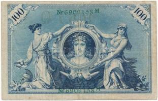 Német Birodalom 1908. 100M zöld pecséttel + 1909. 100M piros pecséttel + 1910. 100M piros pecséttel ...