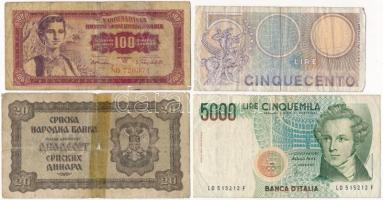 10db-os vegyes külföldi bankjegy tétel, benne 1db magyar T:III,III-,IV
10pcs of various banknotes, ...