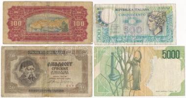 10db-os vegyes külföldi bankjegy tétel, benne 1db magyar T:III,III-,IV
10pcs of various banknotes, ...