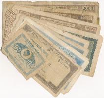 Románia 1941-1946. 10db-os vegyes bankjegy tétel T:III-,IV Romania 1941-1946. 10pcs of various banknotes C:VG,G