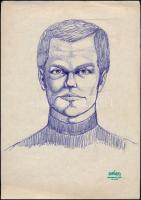 Hornyánszky hagyatéki pecsét jelzéssel: Férfi portré 2 db, toll, papír, 30×20 cm (2×)