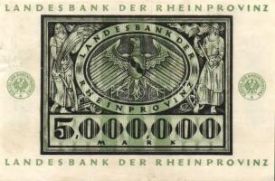 Német 3. Birodalom /Weimari Köztársaság/Poroszország/Rheinprovinz 1923. 5000000M T:II