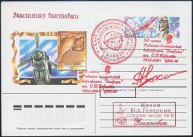 Alekszandr Kaleri (1956- ) szovjet űrhajós aláírása emlékborítékon /  Signature of Aleksandr Kaleri (1956- ) Soviet astronaut on envelope