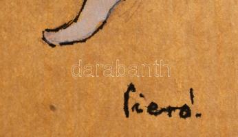 László (Páskuj) Endre (1900-1987): Pieró. (Jelmezterv a Magyar Mozgásművészeti Csoport (Thurnay Alic...