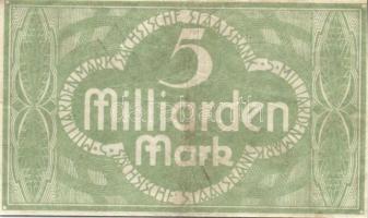 Német 3. Birodalom /Weimari Köztársaság/Szászország/Sachsische Staatsbank 1923. 5000000000M T:II