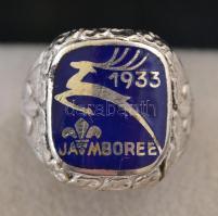 cca 1933 5 db cserkész kitűző és sapkajelvény, és egy Gödöllői Jamboree zománcozott fém gyűrű / cca ...