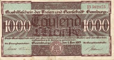 Német 3. Birodalom /Weimari Köztársaság/Hamburg 1923.1000M T:II kis foltok