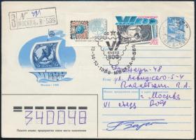 Viktor Gorbatko (1934- ) szovjet űrhajós aláírása emlékborítékon /  Signature of Viktor Gorbatko (1934- ) Soviet astronaut on envelope