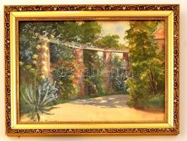 Szvetenay György (1896-1952): Cannes. Akvarell, papír, jelzett, üvegezett keretben, 27,5×38,5 cm